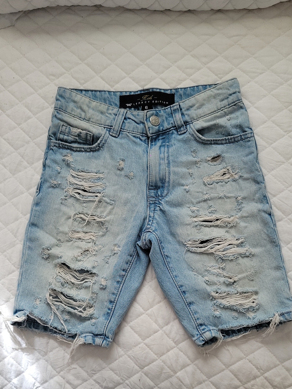 Jordan Craig Light Blue Washed Denim Shorts